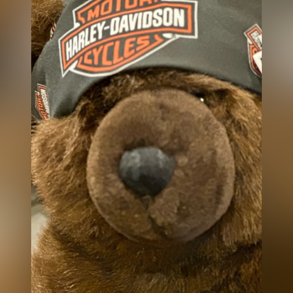 Harley-Davidson 2000 Bean Bag Plush Biker Bear Doo Rag - 15” with Tags VTG - Picture 2 of 16